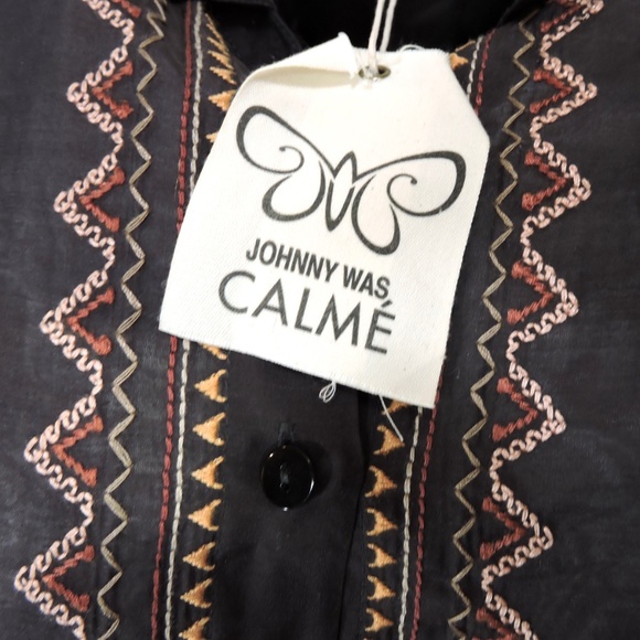 JOHNNY WAS / CALME WOMENS LONG SLIVE SILK FASHION BLOUSE - Picture 5 of 6